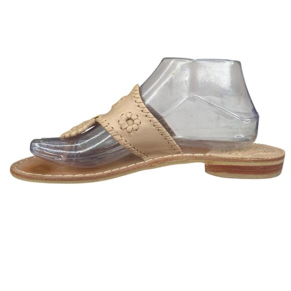Jack Rogers Women’s Tan Leather Slip On Thong Sandals Size US 9 - Picture 2 of 11